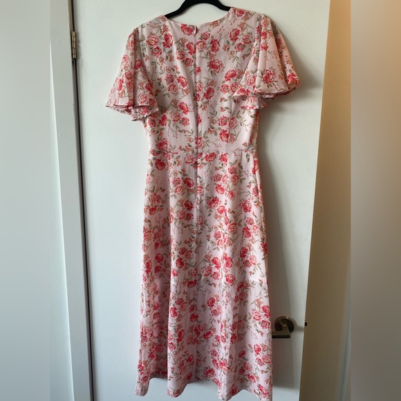FLORAL PINK MIDI DRESS - Picture 3 of 3